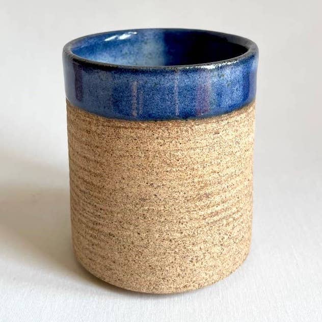 Rustic Blue Ceramic Tumbler, Mug, Artisan Handmade for wholesale by Sobremesa