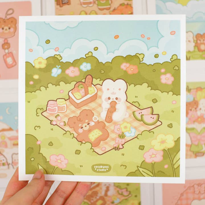 Picnic Art Print for wholesale by cocobunni studio