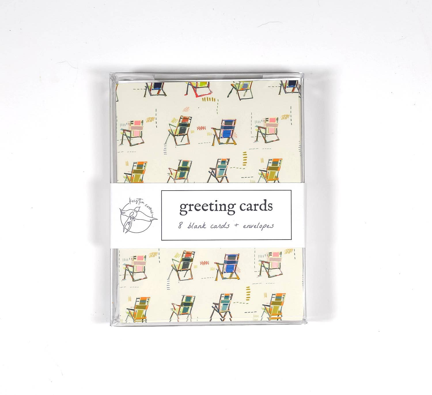 Kristin Cronic Studio - Wholesale Stationery/Notecard Set - Set of Eight "Happy Place"  Greeting Cards | Sand Color1