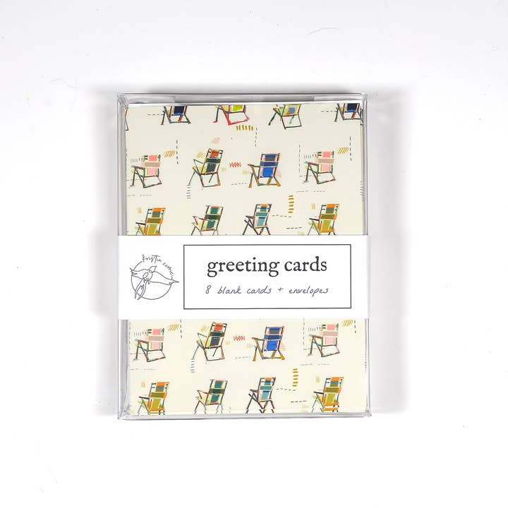 Kristin Cronic Studio - Wholesale Stationery/Notecard Set - Set of Eight "Happy Place" Greeting Cards | Sand Color1