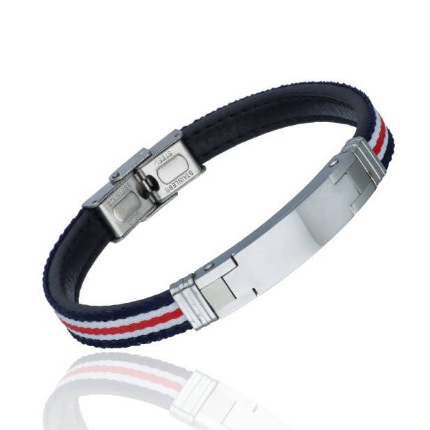 Leren en Stalen Zeemansarmband voor Mannen voor wholesale door Las Joyas de Amanda