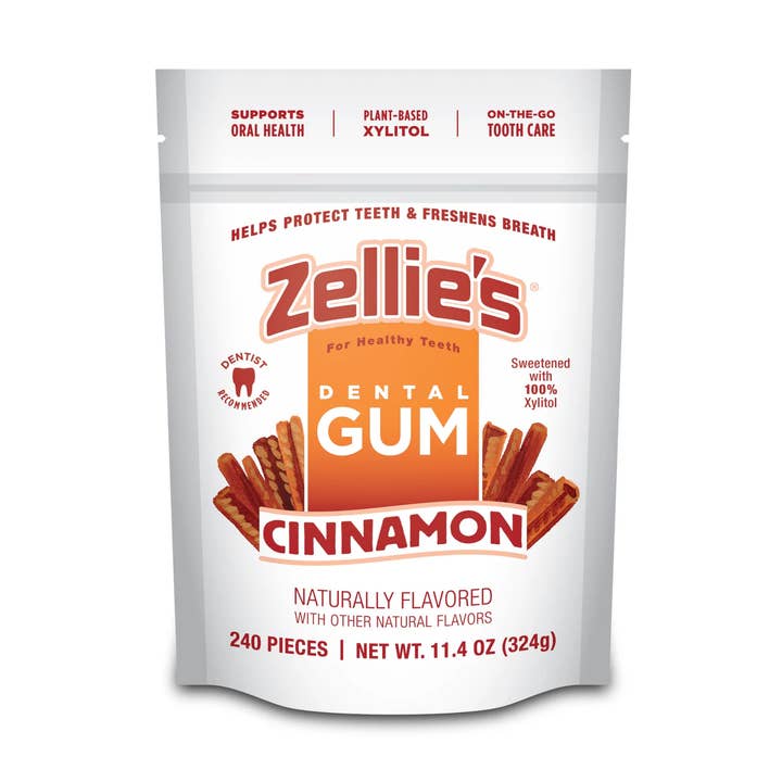 Zellie's Xylitol Dental Gum - Cinnamon Gum 240ct Pouch for wholesale by Zellie's