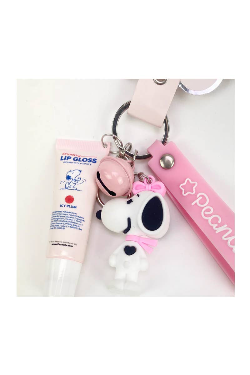 PINEAPPLE Beauty - Wholesale Lip-gloss - Celavi P46016 Icy Plum Snoopy Lip Gloss w/ Keychain - 12pc6