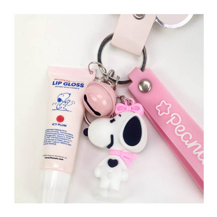PINEAPPLE Beauty - Wholesale Lip Gloss - Celavi P46016 Icy Plum Snoopy Lip Gloss w/ Keychain - 12pc6