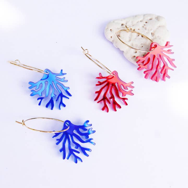 BiCA-Good Morning Design - Vendita all'ingrosso Orecchini pendenti - Orecchini cerchio oro Corallina, coralli pendenti2