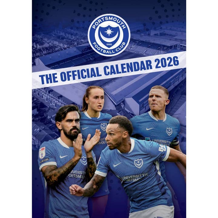 PORTSMOUTH FC 2026 A3 CALENDAR for wholesale by Danilo Promotions Ltd