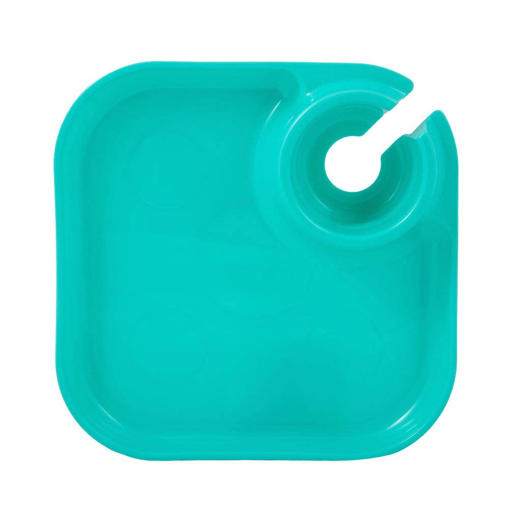 Fancy Panz - Wholesale Disposable Plate - Reusable Party Plates w/ Beverage Holder - Set of 4 - Aqua3