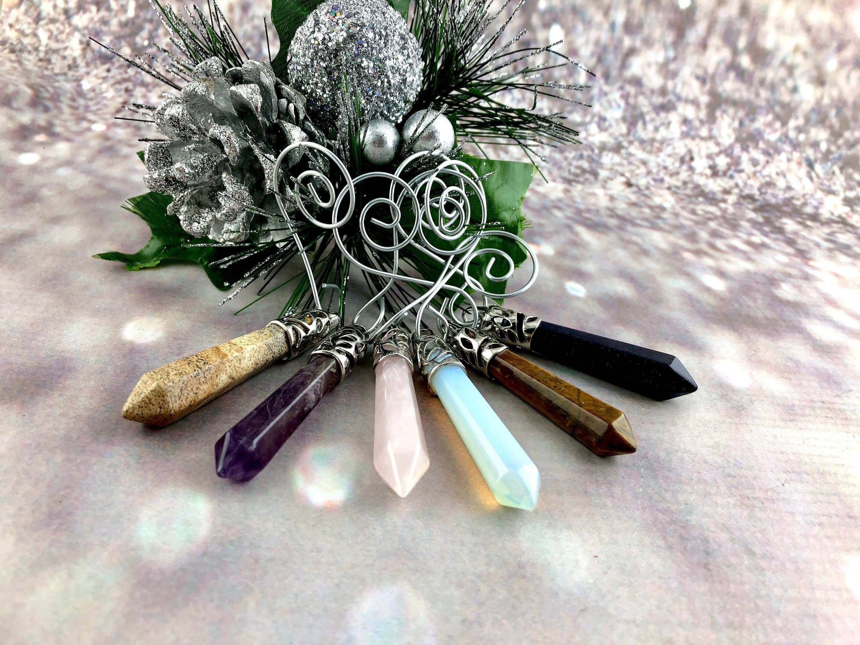 WonderLight Jewelry – Conjunto de ornamentos por atacado – Conjunto de enfeites de Natal com 1 ou 6 cristais de pedras preciosas8