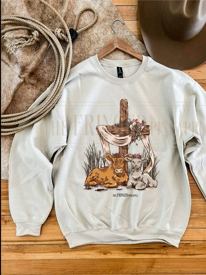At the Cross(Lamb/Calf) Sweatshirt for wholesale by Arrow F Apparel
