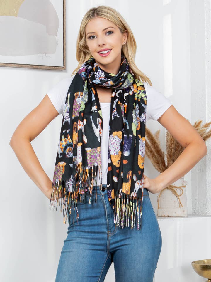 Dog Print Scarf for wholesale by LA Soul