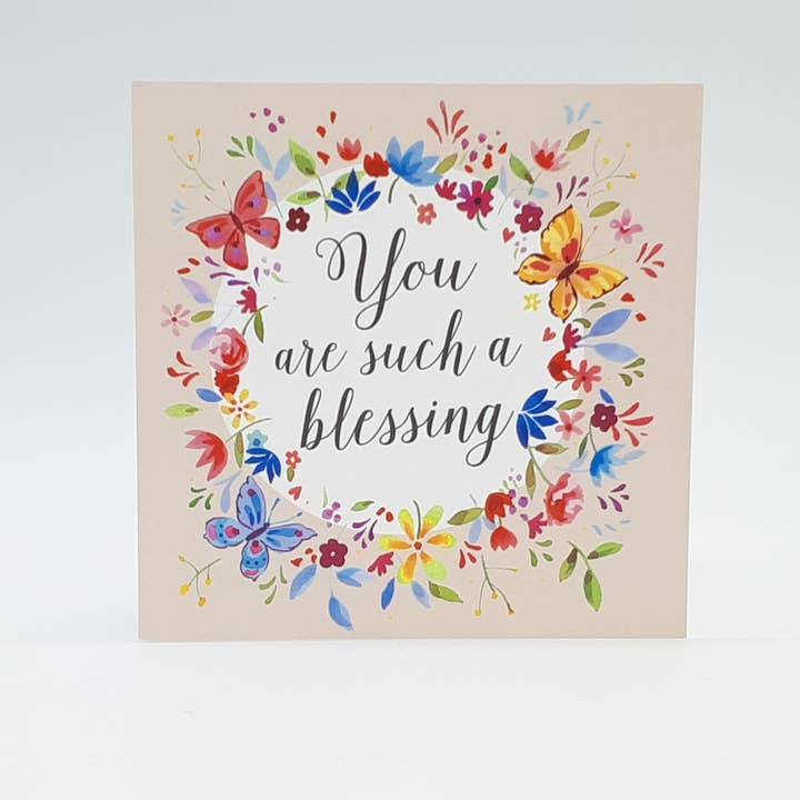 Forget-me-not Christian Cards - Wholesale Everyday Greeting Card - Butterfly Blessing Card