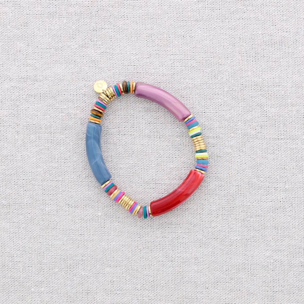 Sonata - Vendita all'ingrosso Gioielli a scatto - Bracciale elastico, acciaio, perline, resina0