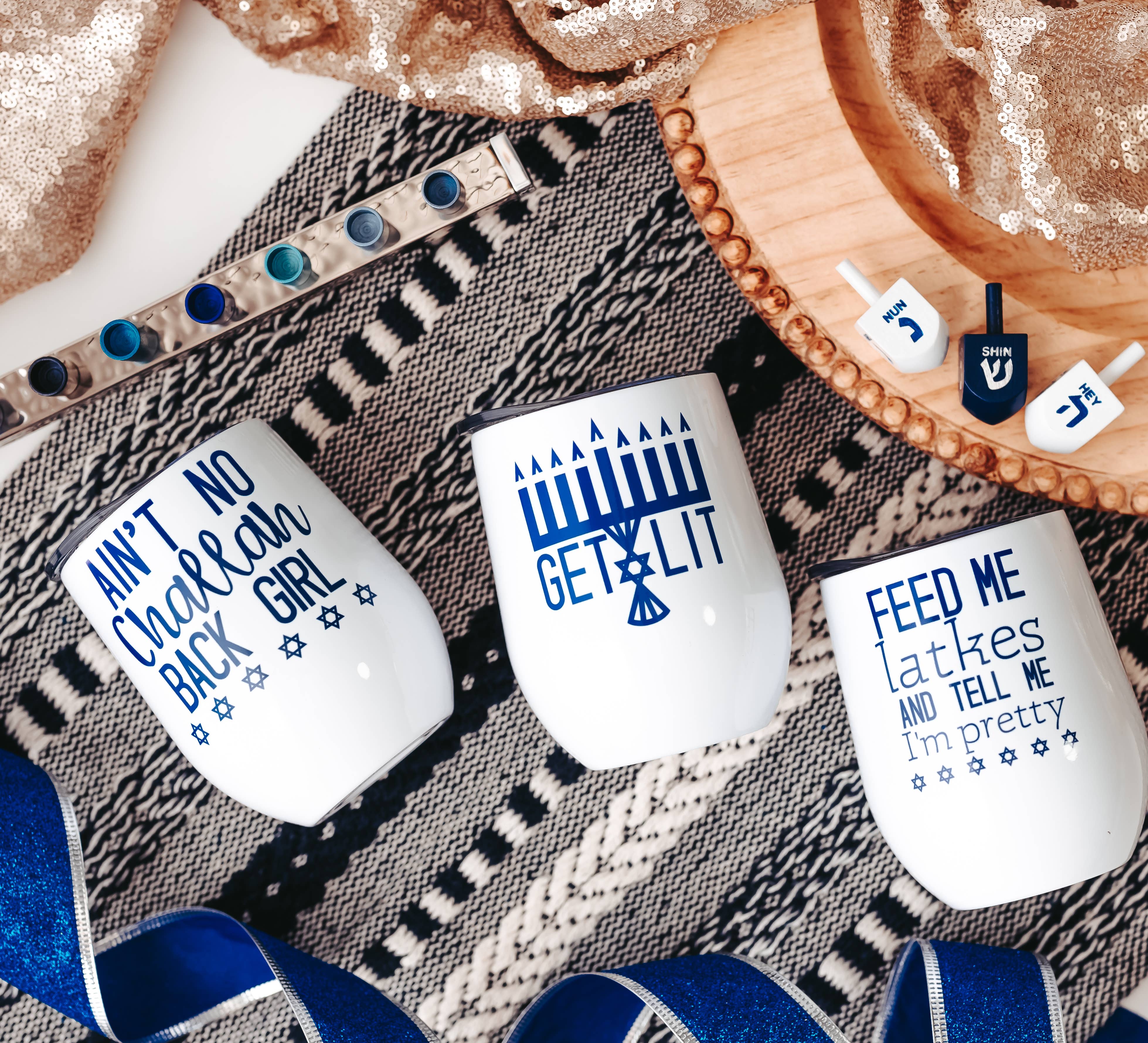 Salt and Sparkle - Wholesale Insulated Mug/Tumbler - Chanukah Wine Tumbler - Funny Hanukkah Insulated Cup1