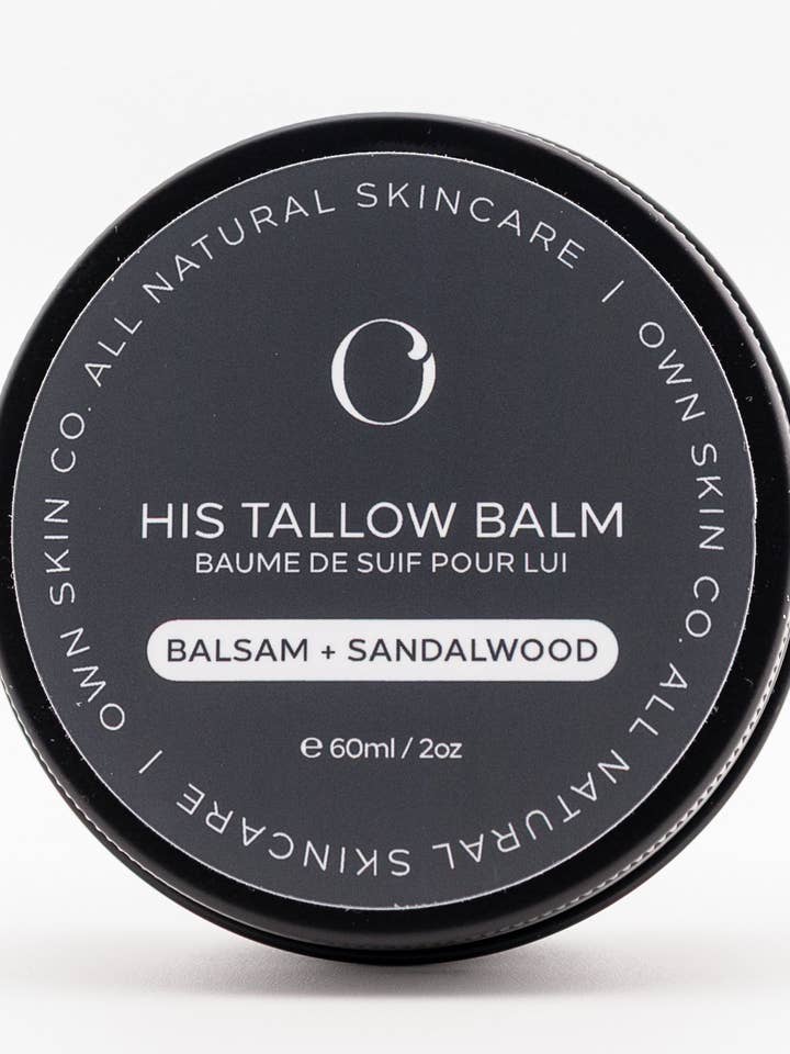 Baume de suif HIS pour la vente par OWN SKIN CO.