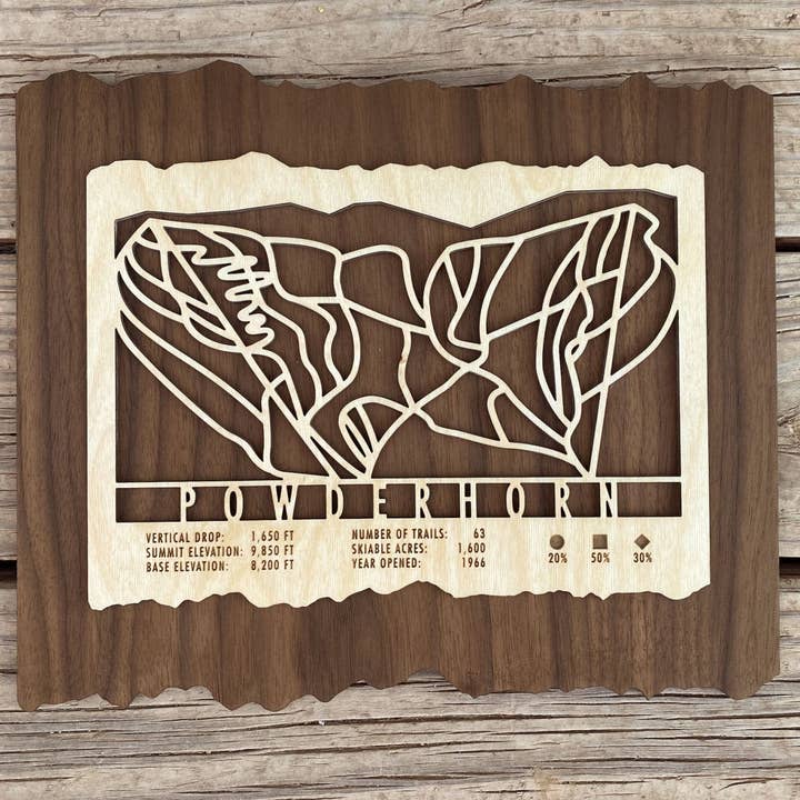 Powderhorn Ski Trail Map for wholesale by Mountaincut
