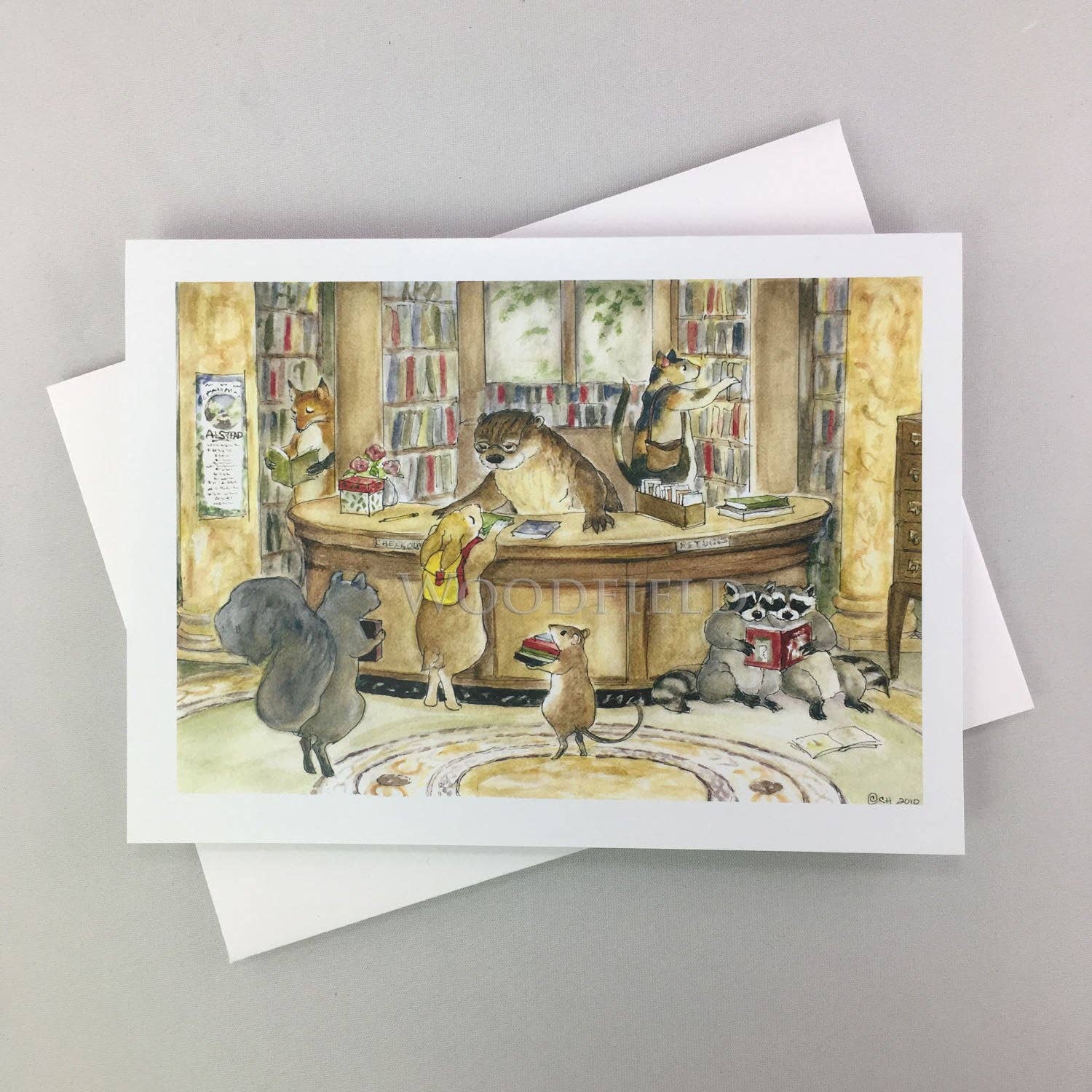 Woodfield Press - Wholesale Stationery/Notecard Set - #600 - Library Days Notecard1