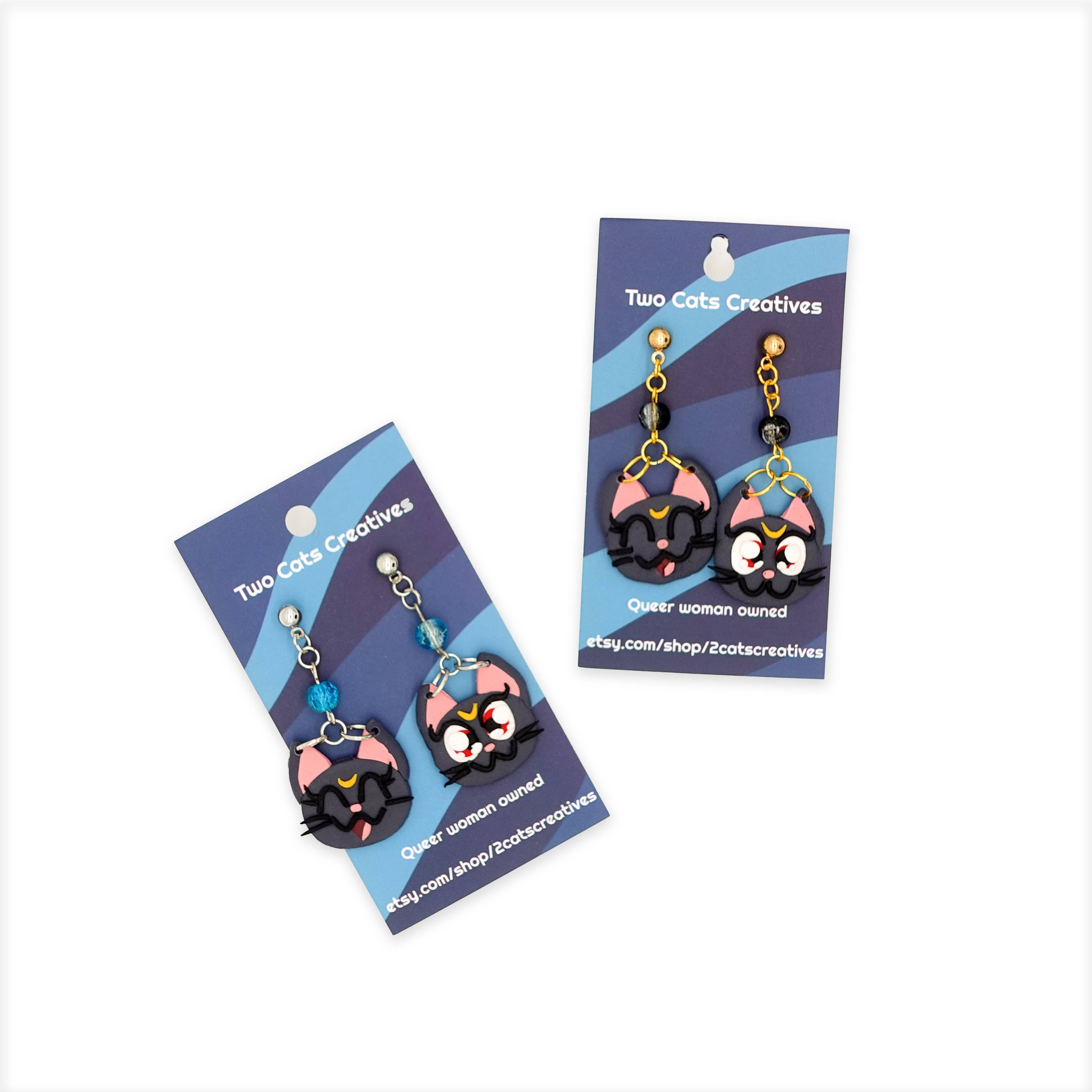 Two Cats Creatives - Venta al por mayor Pendientes colgantes - Pendientes hechos a mano Luna Sailor Moon  4
