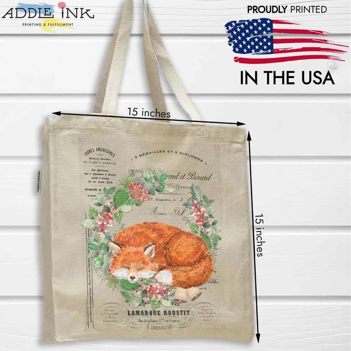 Bolso de mano vintage con forma de zorro dormido con forma de corona de invierno, unisex para venta al por mayor de ADDLE iNK