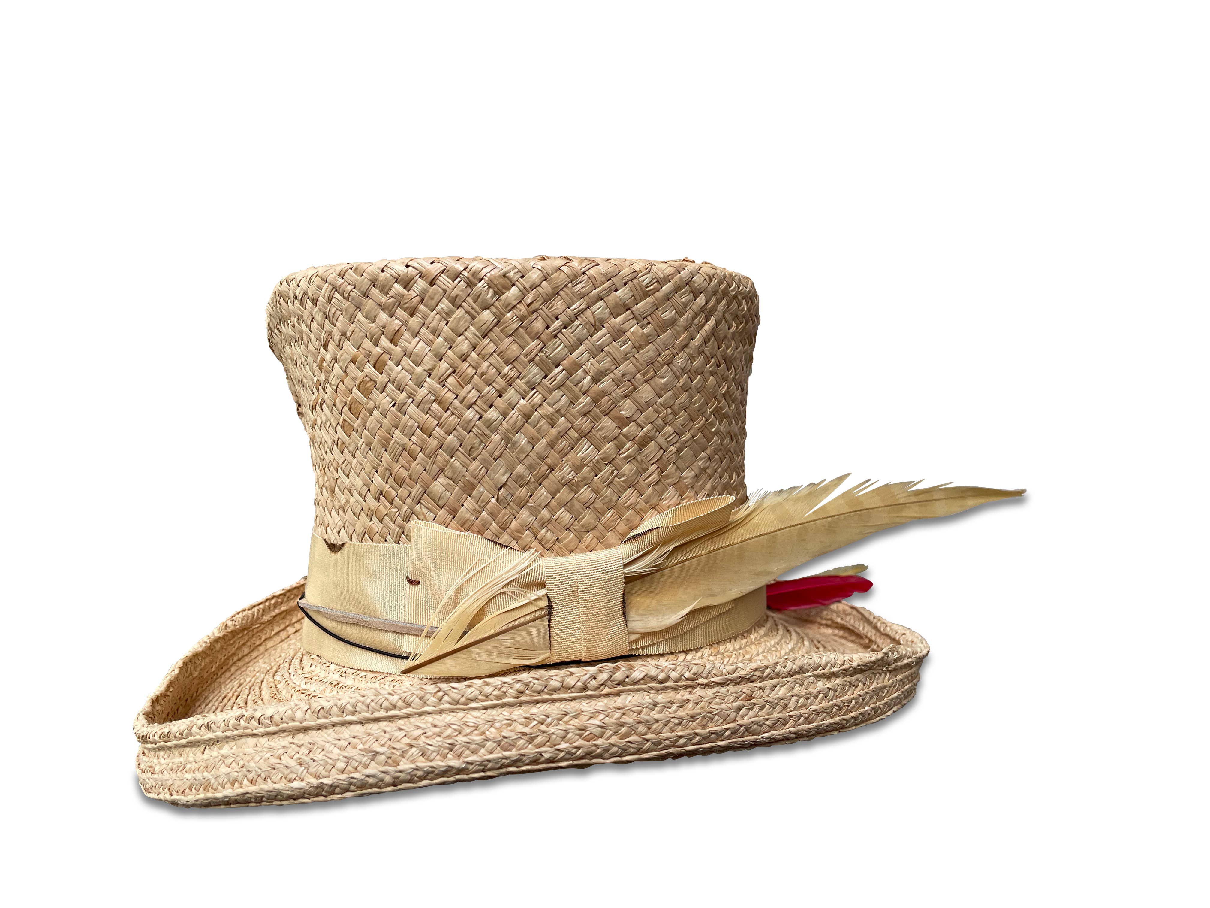 Cha Cha's House of Ill Repute – Chapéu de palha – Mulher por atacado – Mixed Media Madhatter - Chapéu de Palha2