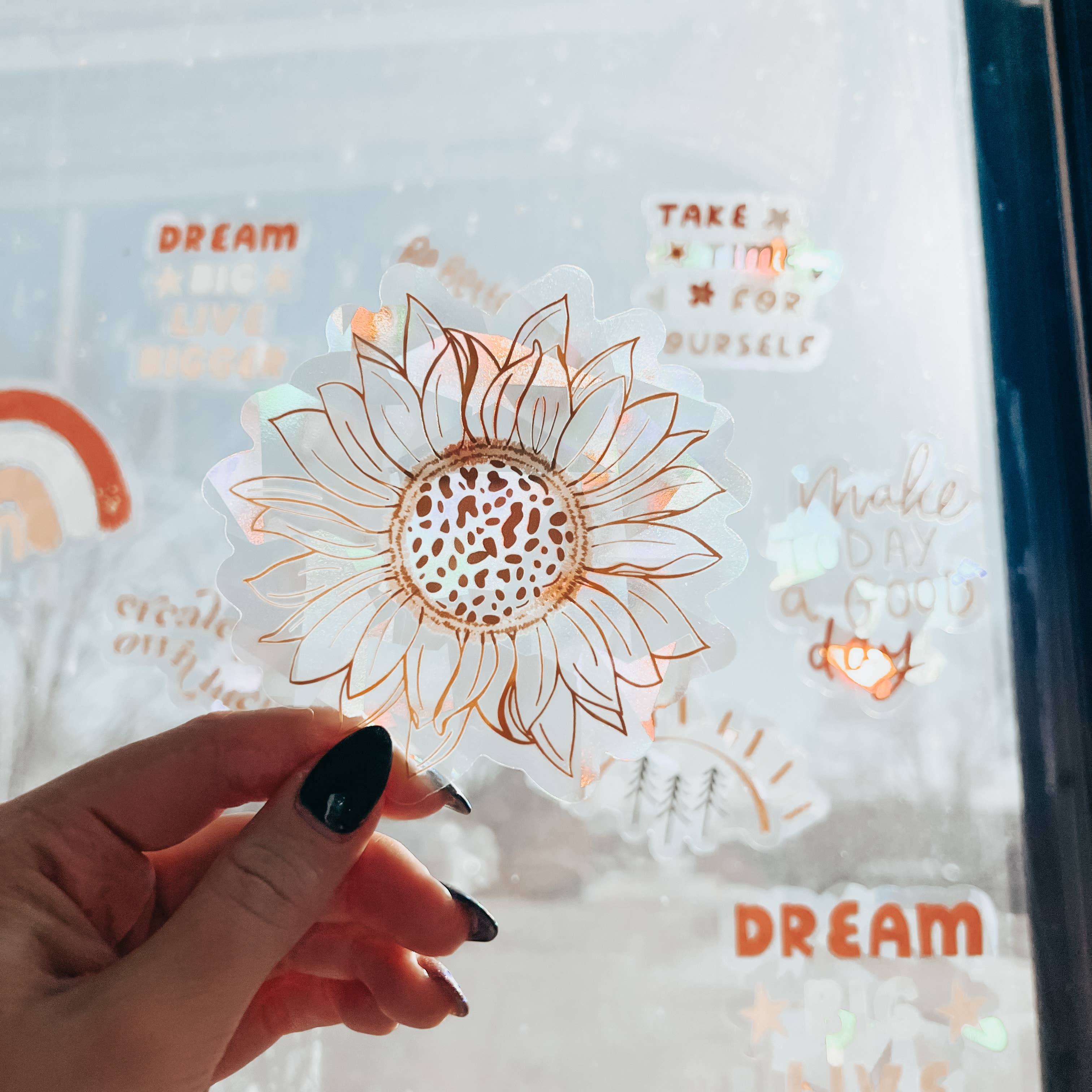 Maddie Green Designs - Wholesale Suncatcher - Sunflower Vinyl Suncatcher Decals4