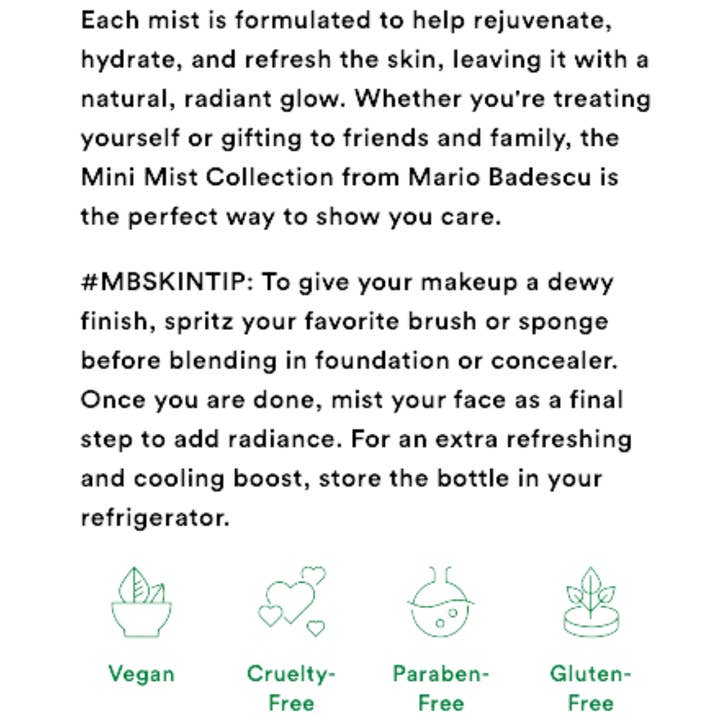 Best Beauty Group - Wholesale Face & Body Mist/Water - MARIO BADESCU Facial Spray with Aloe