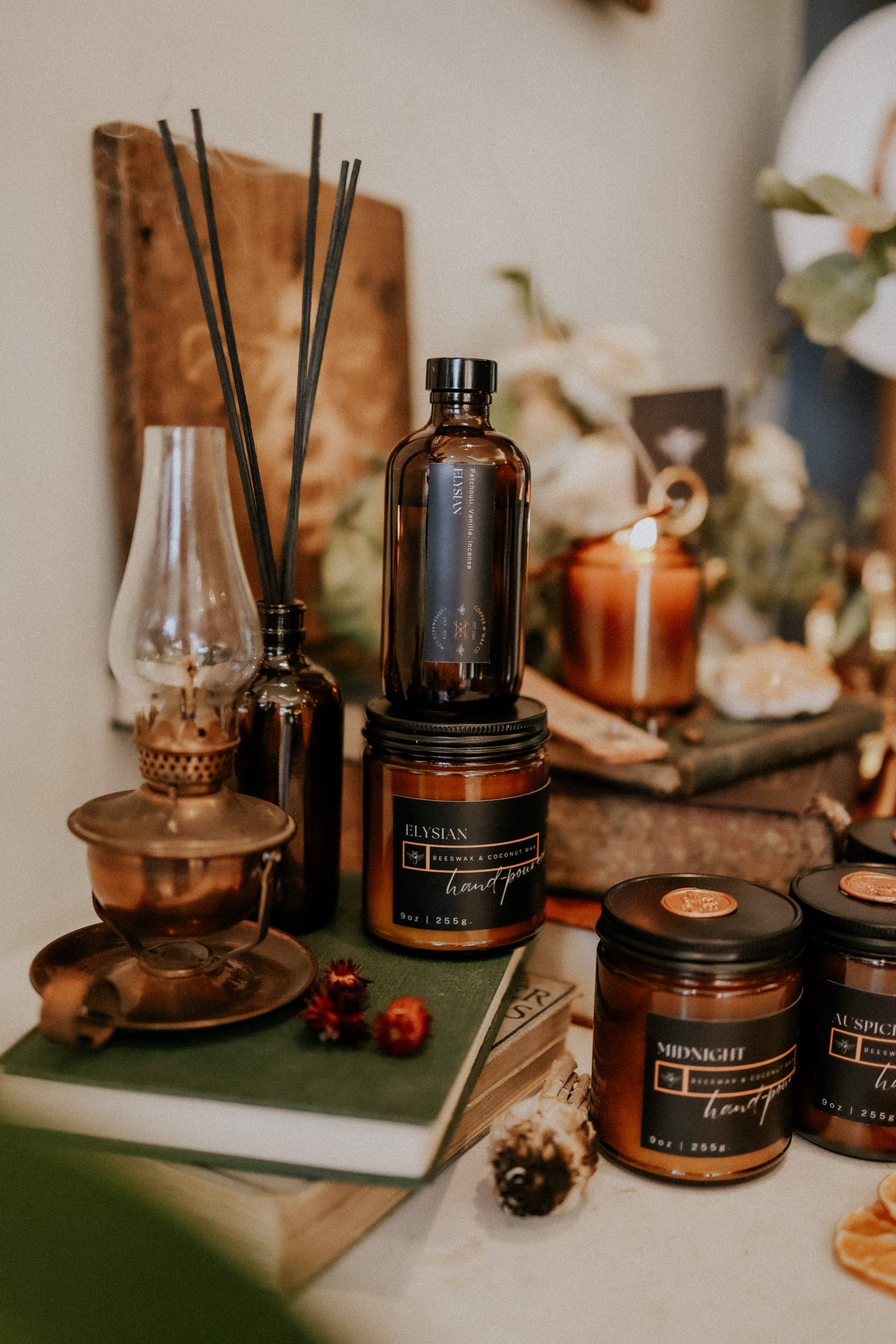 Copper & Wax Co. - Wholesale Jar/Filled Candle - Elysian Patchouli Vanilla Incense Meditation Candle Jar2