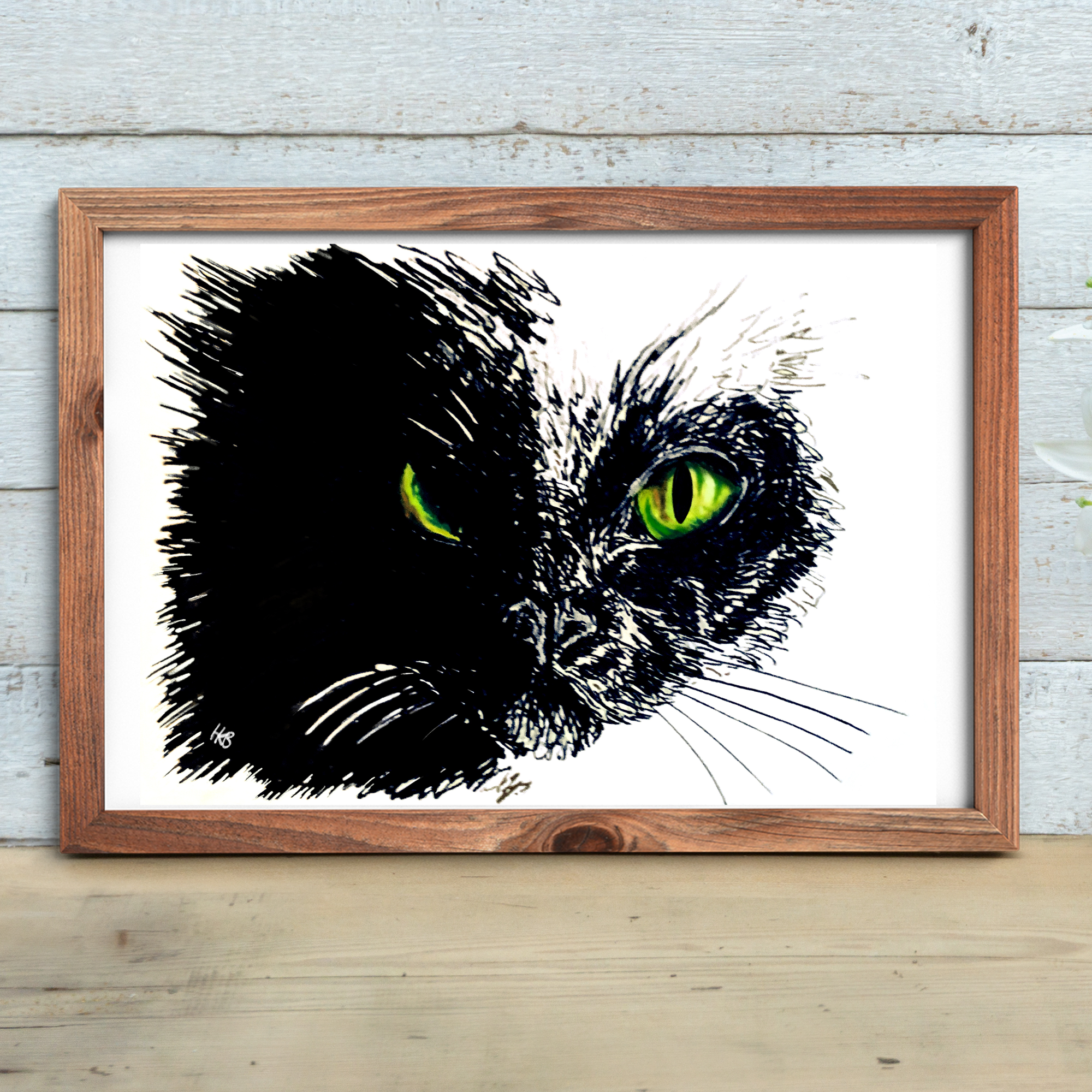 Hannah Kate Makes - Wholesale Art Print - Black Cat Art Print - A5/A4 - Halloween Witch's Familiar7