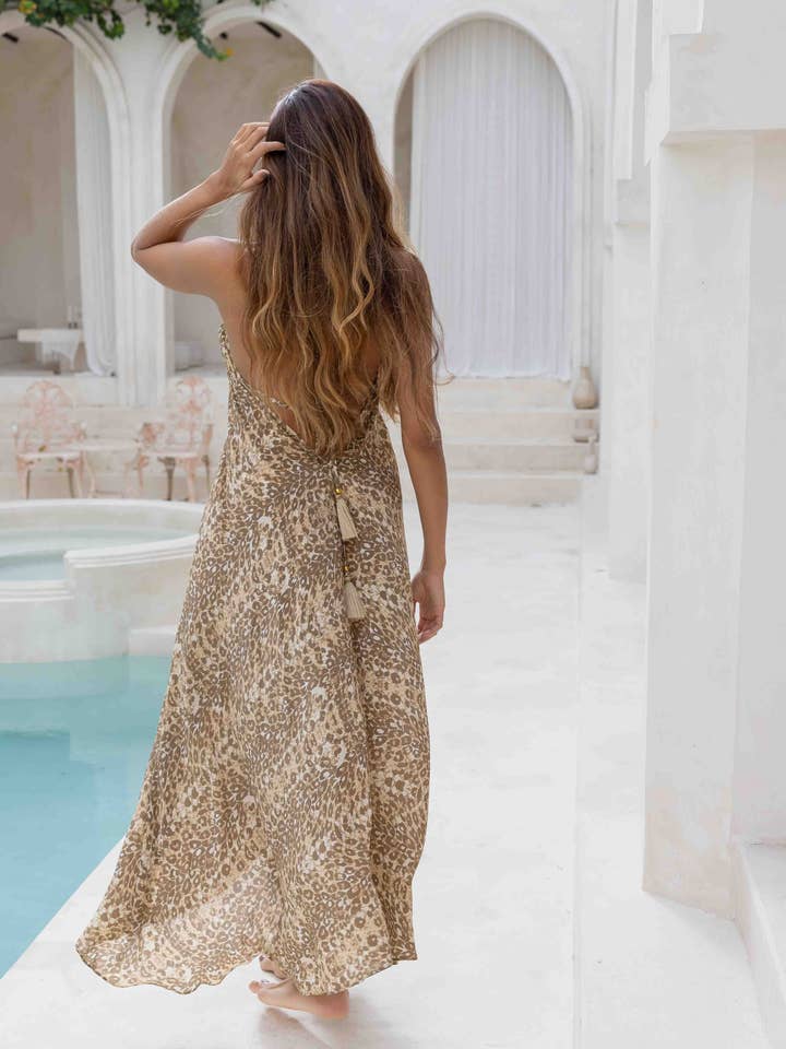 Sophia Alexia - Wholesale Dress - Women's - LEOPARD SANDS SILK IBIZA DRESS5