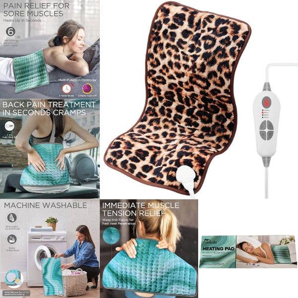 St. Louis Wholesale LLC - Wholesale Heating Pad - Fabludo Home -CTR LEOPARD Color - 23"x12" Heating Pad -6Heat0
