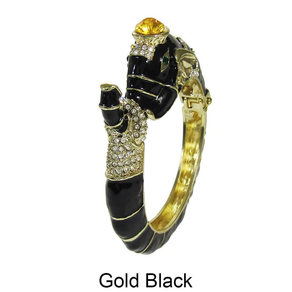 TheTizana - Wholesale Cuff Bracelet - Stoned Enamel Elephant Hinge Bangle Cuff Bracelet0