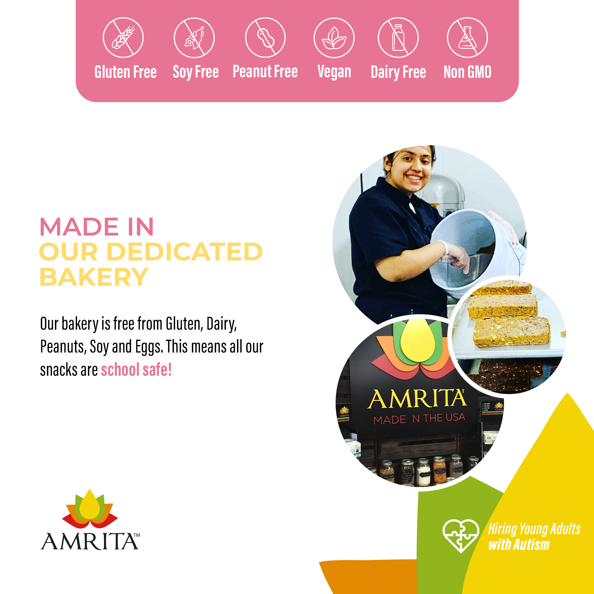 Amrita Health Foods - Wholesale Snack Bar - Sunflower Butter & Jelly High Protein Bars, High Fiber, GF7