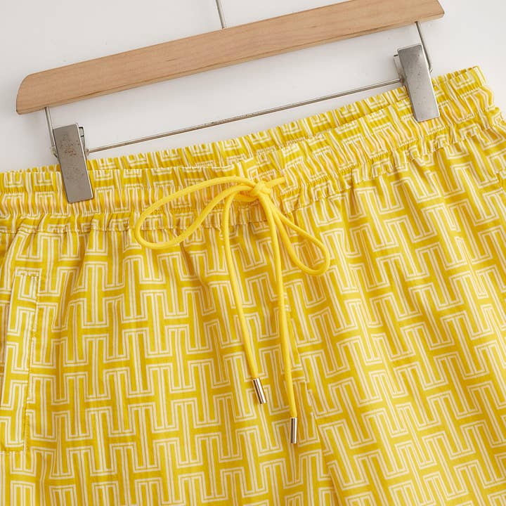 Hugh & Main - Wholesale Shorts - Men's - Yellow Monogram Shorts1