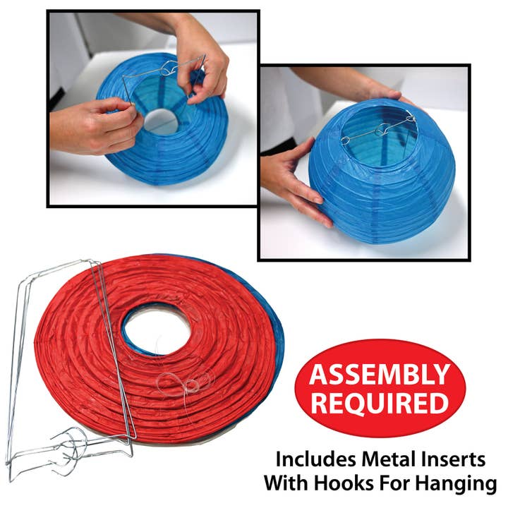 Beistle - Wholesale Lantern - Red, White and Blue Paper Lanterns, 3 per package7