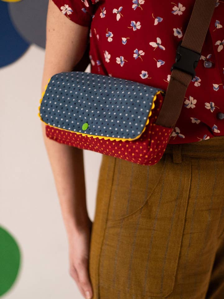 Sac banane en coton multicolore vintage pour la vente par gira e rigira la moda