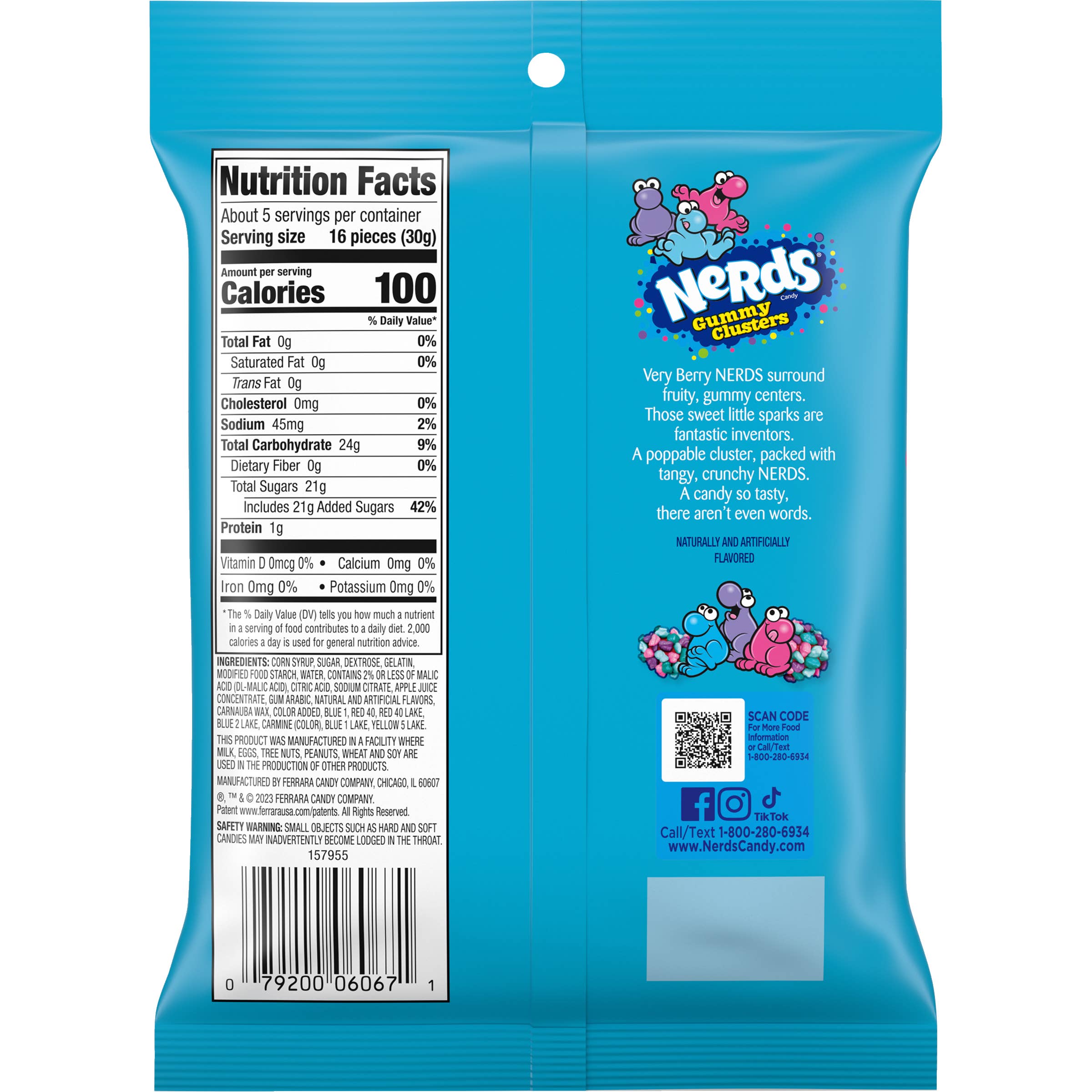 Grandpa Joe's Candy Shop – wholesale Gummy – Nerds Gummy Clusters Very Berry 5oz Bag, 12ct1