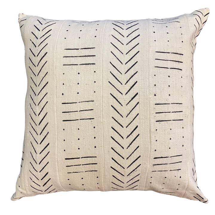 Craft Enterprises - Wholesale Throw/decorative pillow - Large White Mudcloth Cushion5