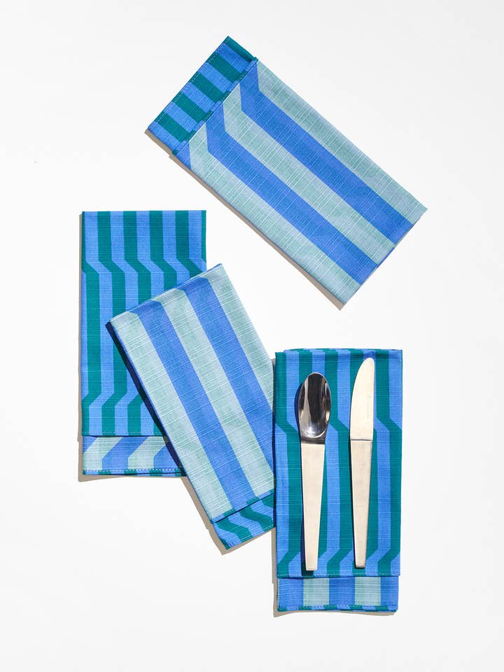 Guardanapo de Jantar Dupla Face Stripe Marine por atacado de Tortuga Forma