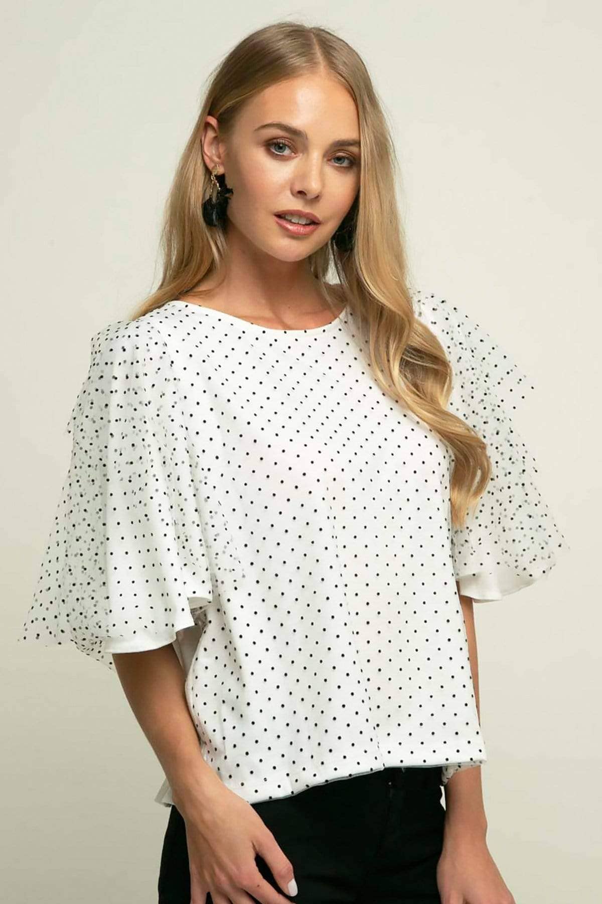 Eva Franco – Großhandel Bluse – Damen – Suri Top - Macaroon Dot Tüll5