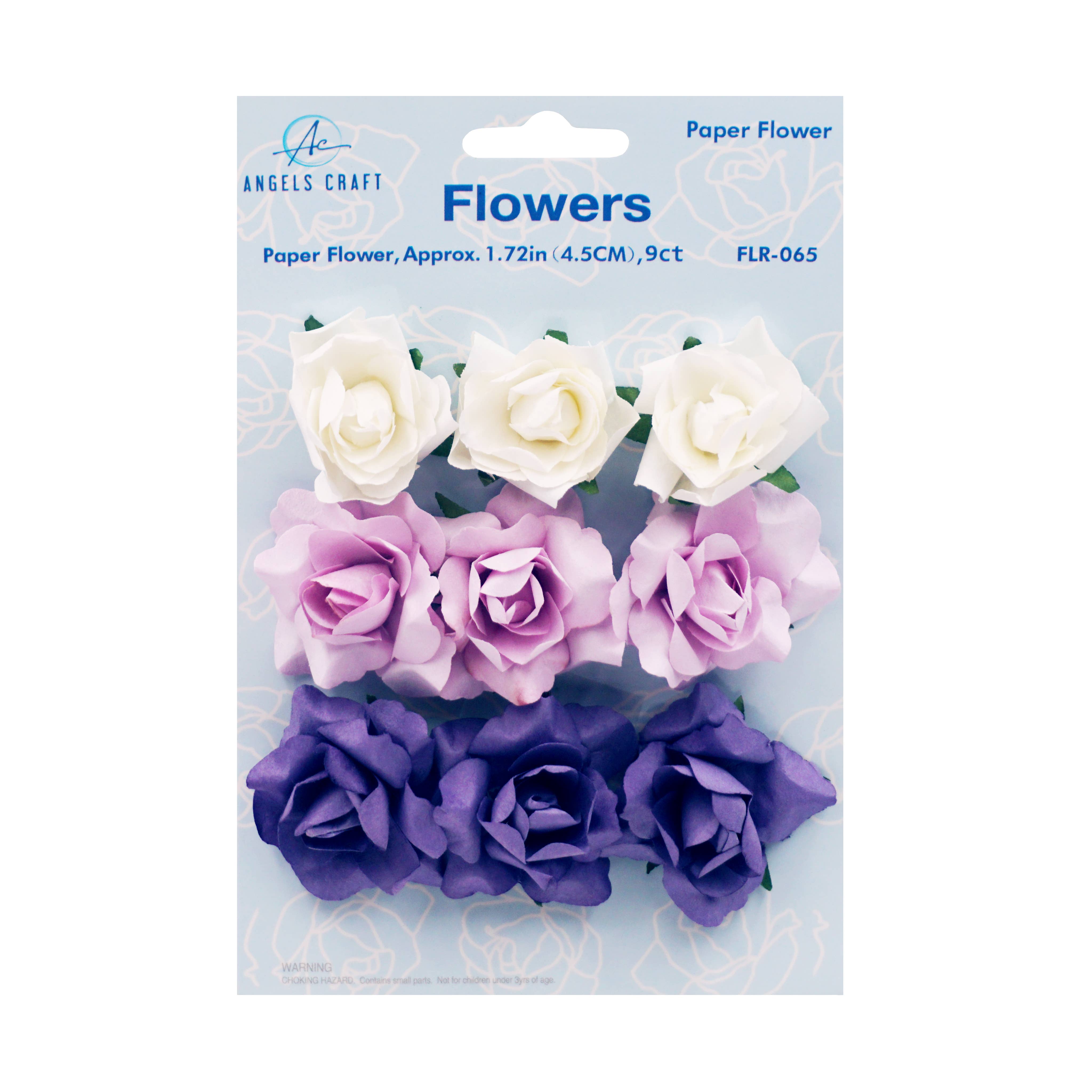 Angels Craft - Vente Fleurs artificielles - Fleurs en papier 1,72 po (roses) avec fil, 9 carats2