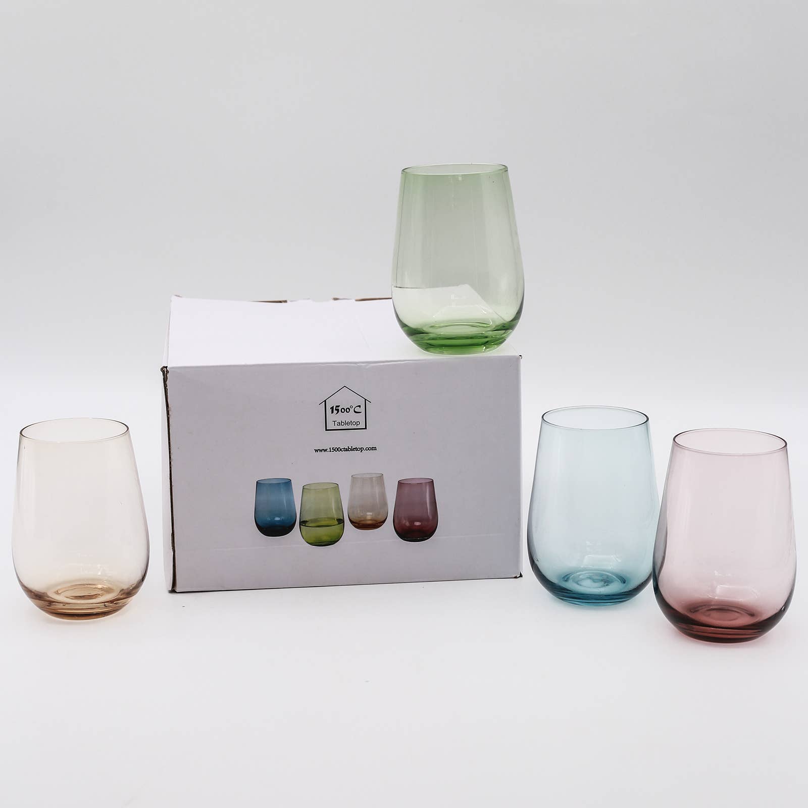 Everest Global - Wholesale Wine Glass - Colorful Stemless Wine Glasses set of 47