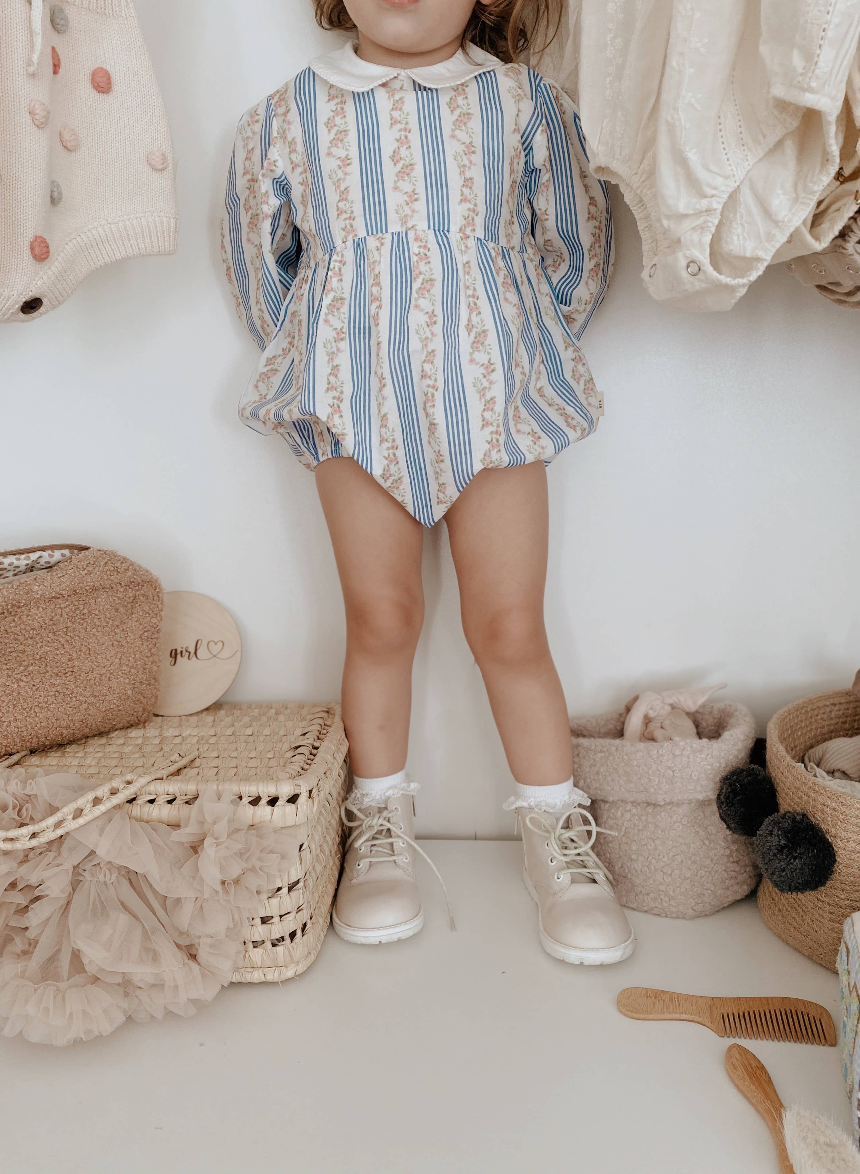 Bear's Little Fish - Wholesale Bodysuit (Non-Footed) - Baby - ORGANIC COTTON BLOOMER ROMPER – BLUE FLAX3