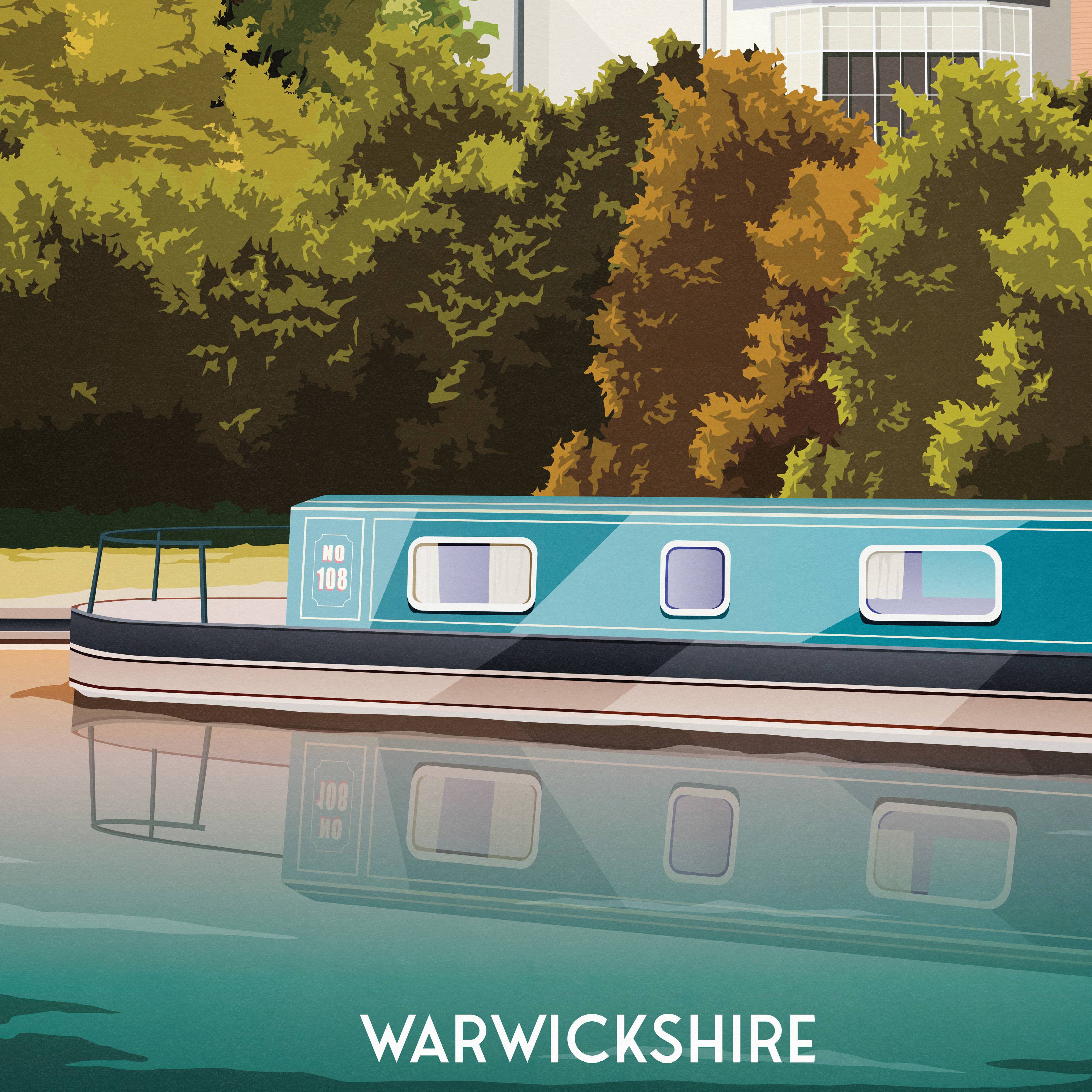 Printagonist – wholesale Art print – Stratford Upon Avon Print | Canal | Narrowboat | England2