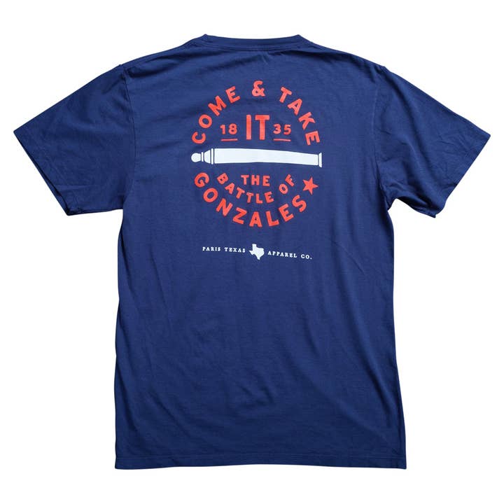 Come and Take It Pocket T-Shirt - Navy for wholesale by Paris Texas Apparel Co.
