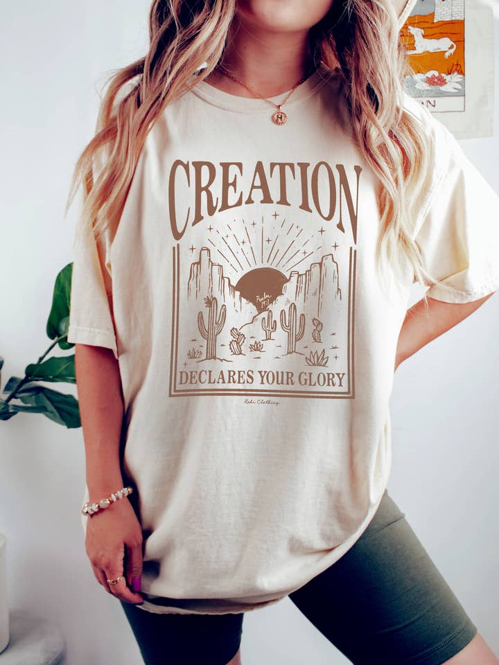 T-shirt Creation Declares you Glory (Fauve) pour la vente par Rohi Clothing