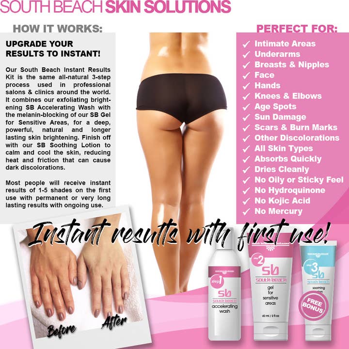 South Beach Skin Solutions - Venta al por mayor Kit de cuidado facial - Kit iluminador de piel SB Instant Results1