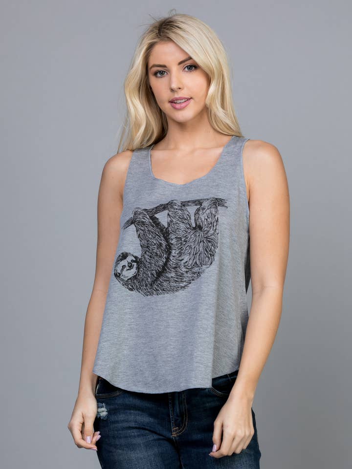 Canotte con grafica con stampa di bradipi per la vendita all'ingrosso da parte di LA Soul