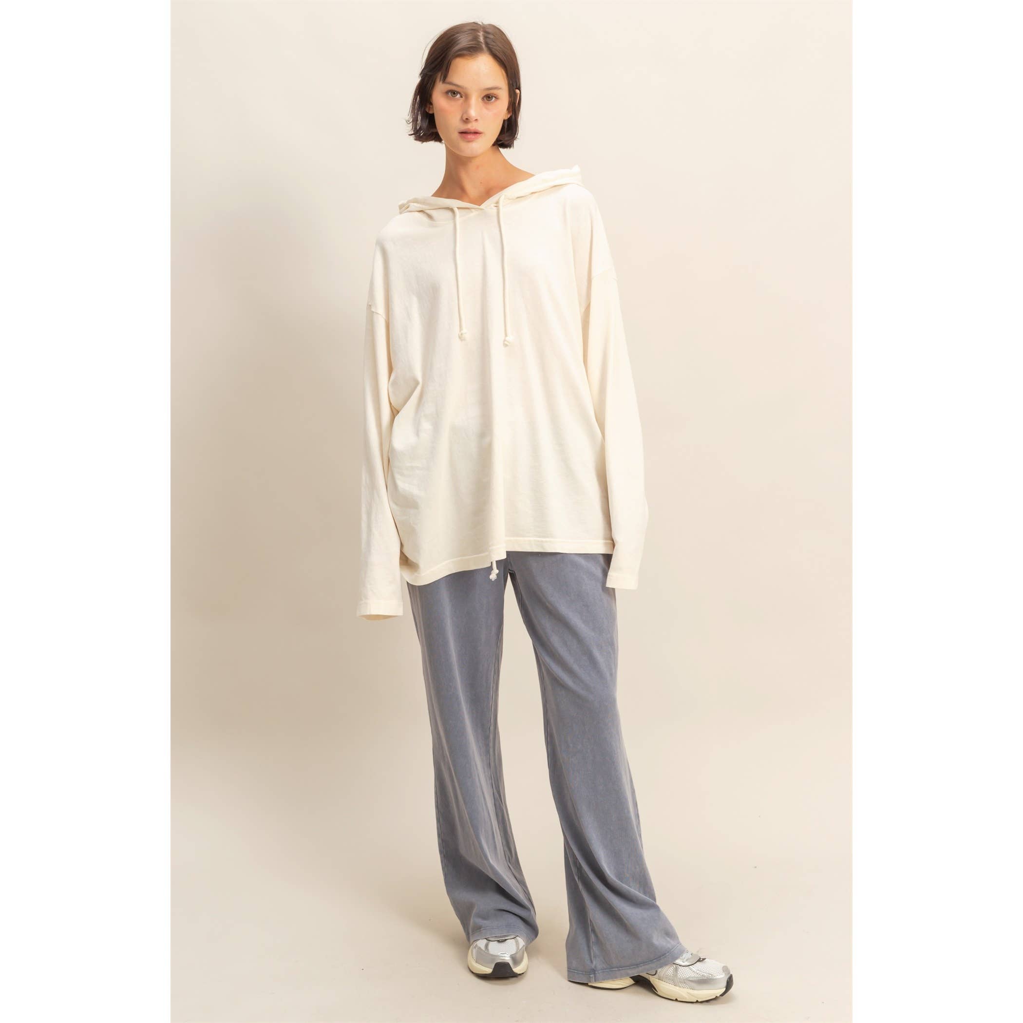 Double Zero - Vendita all'ingrosso Pantaloni sportivi/da jogging loungewear - Donna - Pantaloni rilassati a vita con coulisse lavati con minerali29