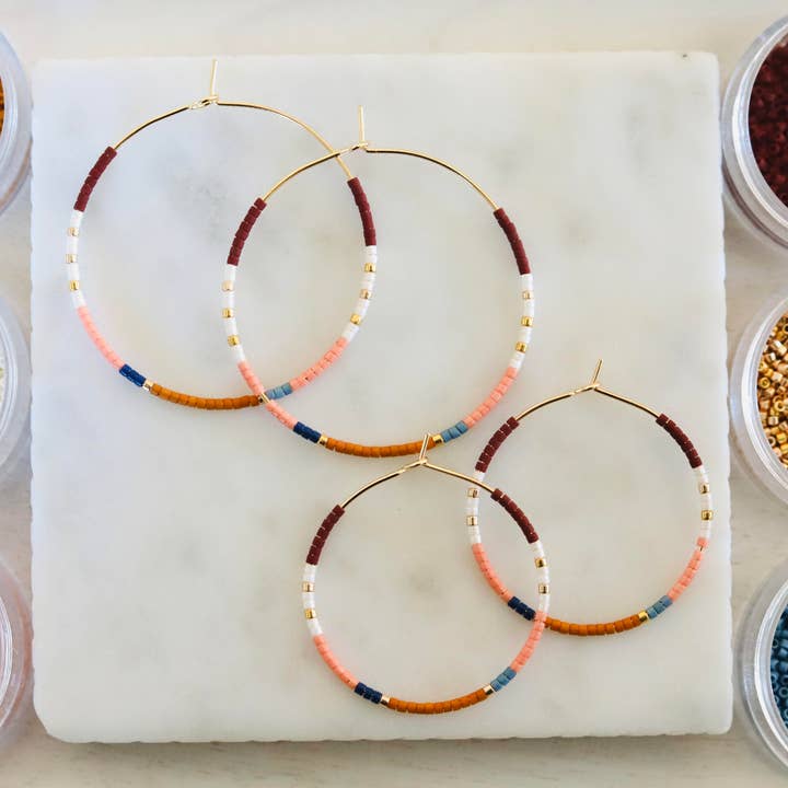 Girls Day Out by Amy Houston - Wholesale Hoop Earrings - Sedona miyuki glass beaded hoop earrings
