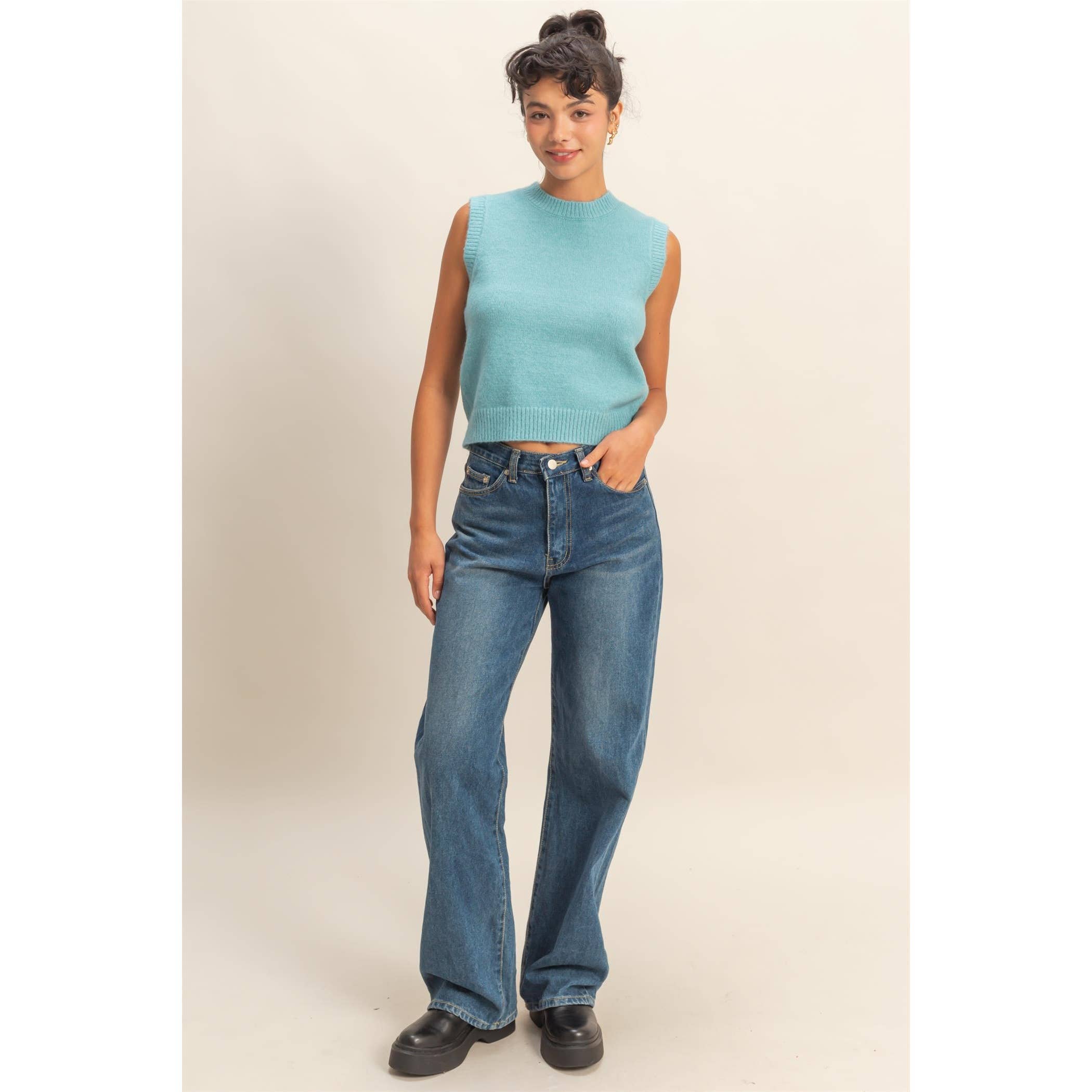 HYFVE – wholesale Tröjväst – Dam – Ärmlös rundhalsad stickad topp12