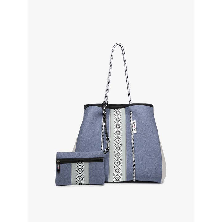 JNC RT (Jen & Co. Outlet) - Wholesale Tote Bag - Women's - M2146STRP Annabella Large Striped Neoprene Tote